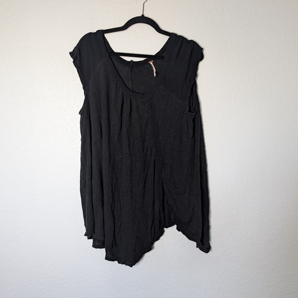 Free People Black Draped Blouse